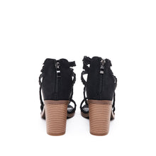 Load image into Gallery viewer, Sarita Block Heeled Strappy Sandals in black
