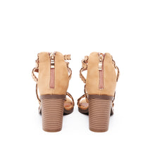 Load image into Gallery viewer, Sarita Block Heeled Strappy Sandals in tan